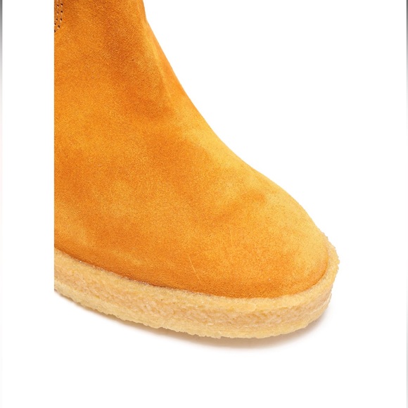 Brand New - Tod’s Orange Shearling Wedge ankle boots - Picture 5 of 7